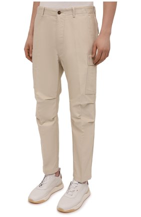 Мужские хлопковые брюки-карго TOM FORD кремвого цвета, арт. BZ141/TFP223 | Фото 3 (Силуэт М (брюки): Карго; Длина (брюки, джинсы): Стандартные; Случай: Повседневный; Материал внешний: Хлопок; Стили: Кэжуэл)