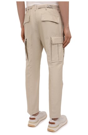 Мужские хлопковые брюки-карго TOM FORD кремвого цвета, арт. BZ141/TFP223 | Фото 4 (Силуэт М (брюки): Карго; Длина (брюки, джинсы): Стандартные; Случай: Повседневный; Материал внешний: Хлопок; Стили: Кэжуэл)