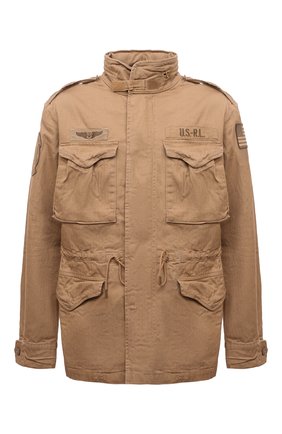 Мужская хлопковая куртка POLO RALPH LAUREN бежевого цвета, арт. 710847062 | Фото 1 (Стили: Милитари; Материал подклада: Хлопок; Кросс-КТ: Куртка, Ветровка; Материал внешний: Хлопок; Рукава: Длинные; Региональные ограничения белый список (Axapta Mercury): RU; Длина (верхняя одежда): До середины бедра)