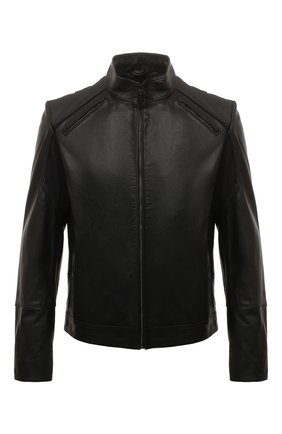Мужская кожаная куртка BOSS черного цвета, арт. 50462904 | Фото 1 (Длина (верхняя одежда): Короткие; Материал внешний: Натуральная кожа; Мужское Кросс-КТ: Кожа и замша; Кросс-КТ: Куртка; Рукава: Длинные; Стили: Кэжуэл; Региональные ограничения белый список (Axapta Mercury): RU)