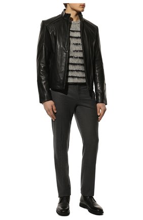 Мужская кожаная куртка BOSS черного цвета, арт. 50462904 | Фото 2 (Длина (верхняя одежда): Короткие; Материал внешний: Натуральная кожа; Мужское Кросс-КТ: Кожа и замша; Кросс-КТ: Куртка; Рукава: Длинные; Стили: Кэжуэл; Региональные ограничения белый список (Axapta Mercury): RU)