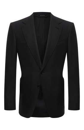 Мужской шерстяной пиджак TOM FORD темно-синего цвета по цене 391500 руб., арт. 311R34/10SP40 | Фото 1 Мужской шерстяной пиджак TOM FORD темно-синего цвета, арт. 311R34/10SP40 | Фото 1 (Стили: Кэжуэл; Длина (для топов): Стандартные; Случай: Повседневный; Пиджаки М: Приталенный; Материал подклада: Шелк, Купро; 1-2-бортные: Однобортные; Материал внешний: Шерсть; Рукава: Длинные; Региональные ограничения белый список (Axapta Mercury): RU)