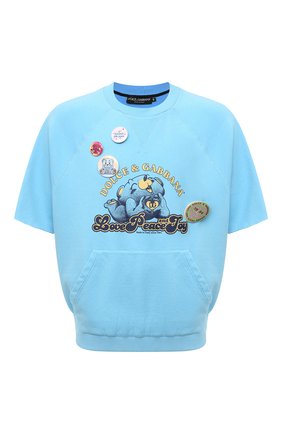 Мужской хлопковый свитшот DOLCE & GABBANA голубого цвета по цене 85500 руб., арт. G9WT8T/HU7E6 | Фото 1 Мужской хлопковый свитшот DOLCE & GABBANA голубого цвета, арт. G9WT8T/HU7E6 | Фото 1 (Стили: Гранж; Длина (для топов): Стандартные; Мужское Кросс-КТ: свитшот-одежда; Принт: С принтом; Рукава: Короткие; Материал внешний: Хлопок; Региональные ограничения белый список (Axapta Mercury): RU)