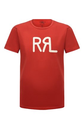 Мужская хлопковая футболка RRL красного цвета, арт. 782813037 | Фото 1 (Принт: С принтом; Длина (для топов): Стандартные; Рукава: Короткие; Стили: Кэжуэл; Материал внешний: Хлопок; Региональные ограничения белый список (Axapta Mercury): RU)