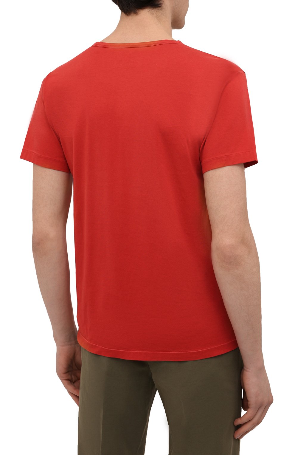 Мужская хлопковая футболка RRL красного цвета, арт. 782813037 | Фото 4 (Рукава: Короткие; Длина (для топов): Стандартные; Принт: С принтом; Региональные ограничения белый список (Axapta Mercury): RU; Материал внешний: Хлопок; Стили: Кэжуэл)