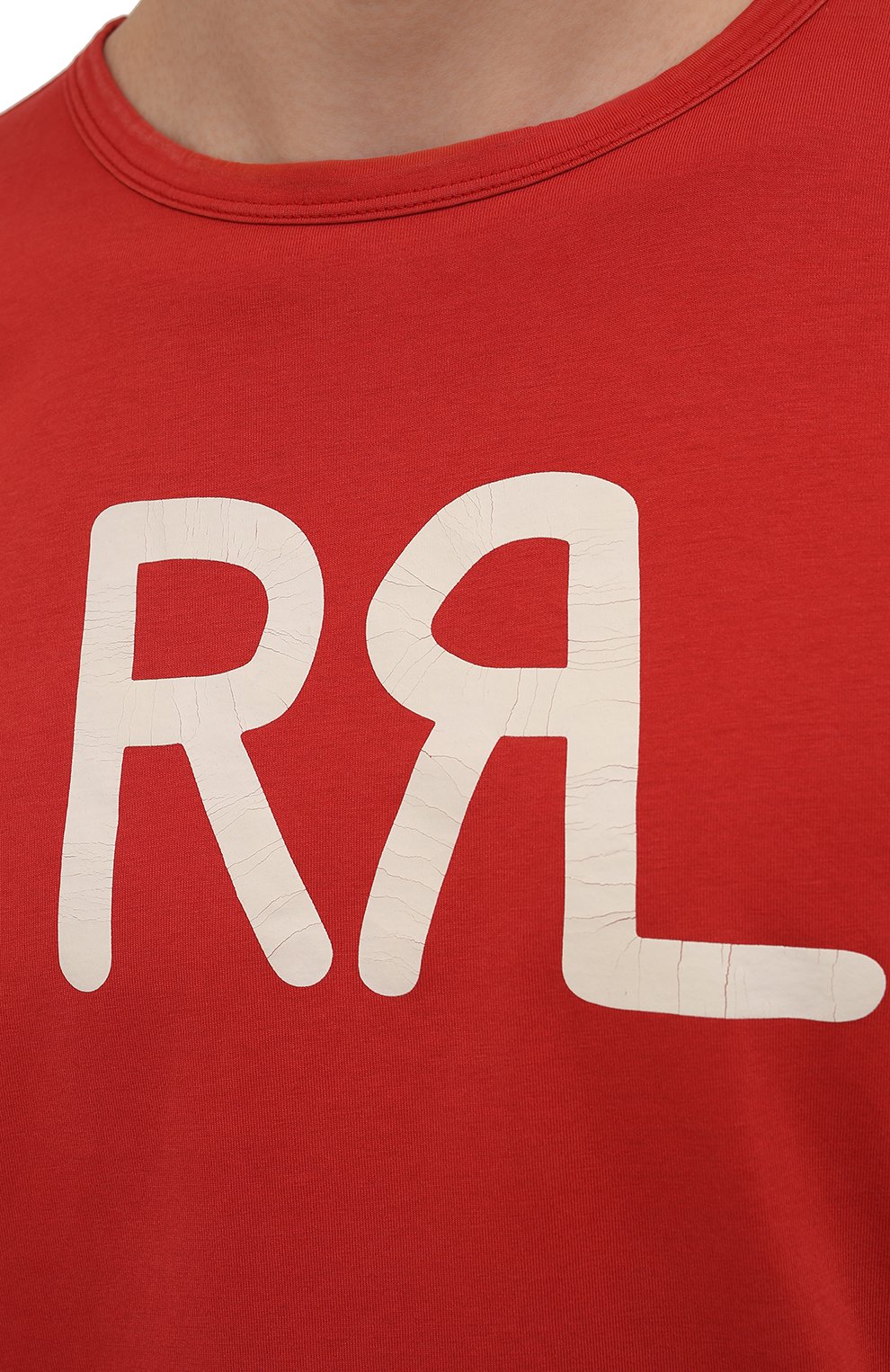 Мужская хлопковая футболка RRL красного цвета, арт. 782813037 | Фото 5 (Рукава: Короткие; Длина (для топов): Стандартные; Принт: С принтом; Региональные ограничения белый список (Axapta Mercury): RU; Материал внешний: Хлопок; Стили: Кэжуэл)