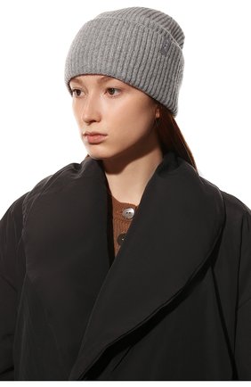 Женская кашемировая шапка FTC серого цвета, арт. 800-0950 | Фото 2 (Материал: Текстиль, Кашемир, Шерсть; Региональные ограничения белый список (Axapta Mercury): RU)