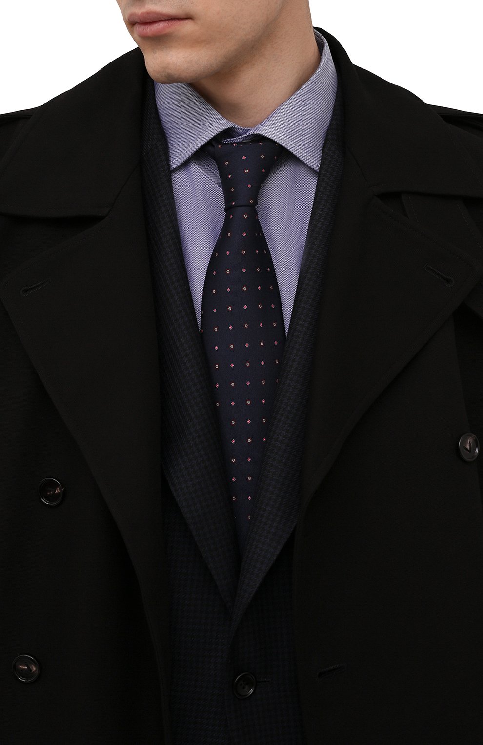 Мужской комплект из галстука и платка BRIONI темно-синего цвета, арт. 08A900/P140F | Фото 2 (Материал: Текстиль, Шелк; Региональные ограничения белый список (Axapta Mercury): RU)