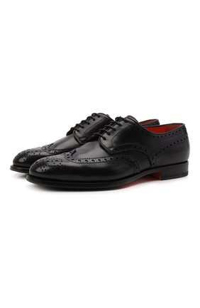 Мужские кожаные дерби SANTONI черного цвета по цене 67400 руб., арт. MCCG15761JJ1BMCGN01 | Фото 1 Мужские кожаные дерби SANTONI черного цвета, арт. MCCG15761JJ1BMCGN01 | Фото 1 (Материал внешний: Кожа; Мужское Кросс-КТ: Броги-обувь; Материал внутренний: Натуральная кожа; Стили: Классический; Региональные ограничения белый список (Axapta Mercury): RU; Длина стельки: 27,6, 28, 28,5, 28,9, 29,3, 24,2, 24,7, 25,1, 25,5, 25,9, 26,4, 26,8, 27,2)