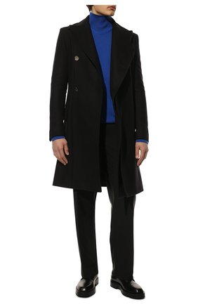 Мужской шерстяное пальто BALMAIN темно-синего цвета, арт. XH1UC052/WB06 | Фото 2 (Мужское Кросс-КТ: пальто-верхняя одежда; Материал внешний: Шерсть; Материал подклада: Синтетический материал; Длина (верхняя одежда): До колена; Рукава: Длинные; Стили: Кэжуэл; Региональные ограничения белый список (Axapta Mercury): RU)