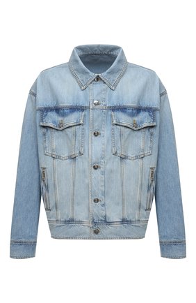 Мужская джинсовая куртка BALMAIN голубого цвета, арт. XH1TC145/DB53 | Фото 1 (Рукава: Длинные; Кросс-КТ: Деним, Куртка; Стили: Кэжуэл; Материал внешний: Хлопок, Деним; Длина (верхняя одежда): Короткие; Региональные ограничения белый список (Axapta Mercury): RU)