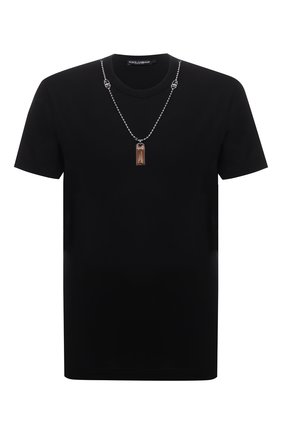 Мужская хлопковая футболка DOLCE & GABBANA черного цвета по цене 72950 руб., арт. G8KJ9Z/G7B0C | Фото 1 Мужская хлопковая футболка DOLCE & GABBANA черного цвета, арт. G8KJ9Z/G7B0C | Фото 1 (Длина (для топов): Стандартные; Стили: Кэжуэл; Материал внешний: Хлопок; Рукава: Короткие; Принт: Без принта; Региональные ограничения белый список (Axapta Mercury): RU)
