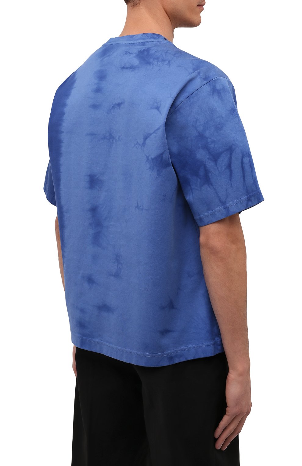 Мужская хлопковая футболка DOLCE & GABBANA синего цвета, арт. G8NW1Z/FUGK6 | Фото 4 (Рукава: Короткие; Длина (для топов): Стандартные; Принт: С принтом; Региональные ограничения белый список (Axapta Mercury): RU; Материал внешний: Хлопок; Стили: Спорт-шик)