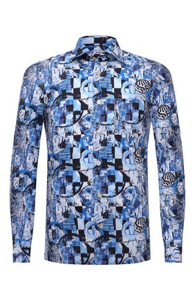 Мужская хлопковая рубашка KITON голубого цвета по цене 55150 руб., арт. UMCNERH0808101001 | Фото 1 Мужская хлопковая рубашка KITON голубого цвета, арт. UMCNERH0808101001 | Фото 1 (Воротник: Кент; Рубашки М: Regular Fit; Принт: С принтом; Случай: Повседневный; Рукава: Длинные; Длина (для топов): Стандартные; Материал внешний: Хлопок; Манжеты: На пуговицах; Региональные ограничения белый список (Axapta Mercury): RU; Стили: Кэжуэл)