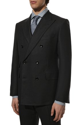 Мужской шерстяной костюм TOM FORD темно-серого цвета по цене 449500 руб., арт. 322R61/21ED4Z | Фото 2 Мужской шерстяной костюм TOM FORD темно-серого цвета, арт. 322R61/21ED4Z | Фото 2 (Материал подклада: Купро, Шелк; Рукава: Длинные; Материал внешний: Шерсть; Стили: Классический; Костюмы М: Двубортный; Региональные ограничения белый список (Axapta Mercury): RU)