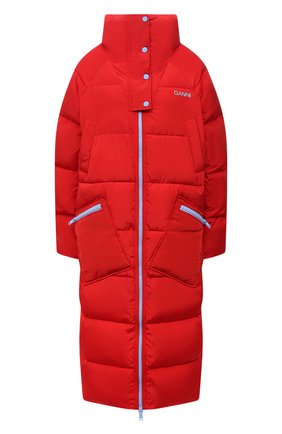 Женская утепленная куртка GANNI красного цвета, арт. F6697 | Фото 1 (Материал внешний: Синтетический материал; Кросс-КТ: Куртка, Утепленный; Материал подклада: Синтетический материал; Длина (верхняя одежда): Длинные; Стили: Спорт-шик; Рукава: Длинные; Региональные ограничения белый список (Axapta Mercury): RU)