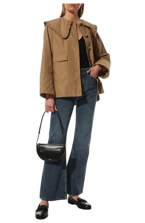 Женская куртка из хлопка и льна GANNI бежевого цвета, арт. F6747 | Фото 2 (Стили: Романтичный; Длина (верхняя одежда): Короткие; Кросс-КТ: Куртка; Материал подклада: Синтетический материал; Материал внешний: Хлопок; Рукава: Длинные; Региональные ограничения белый список (Axapta Mercury): RU)