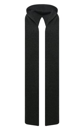 Женский шерстяной шарф-капюшон TOTÊME темно-серого цвета, арт. 221-868-763 | Фото 1 (Материал: Шерсть, Текстиль; Региональные ограничения белый список (Axapta Mercury): RU)
