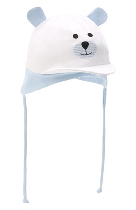 Детского хлопковая шапка IL TRENINO белого цвета, арт. 22 7830 | Фото 1 (Материал: Хлопок, Текстиль; Региональные ограничения белый список (Axapta Mercury): RU)