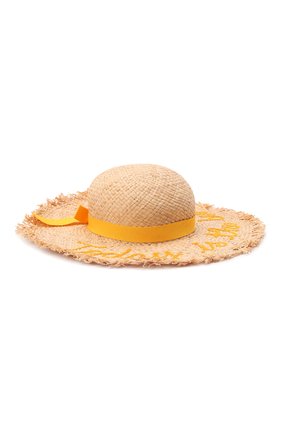 Детская соломенная шляпа IL TRENINO желтого цвета, арт. 22 8026 | Фото 1 (Материал: Растительное волокно; Региональные ограничения белый список (Axapta Mercury): RU)