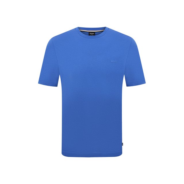 Хлопковая футболка BOSS синего цвета