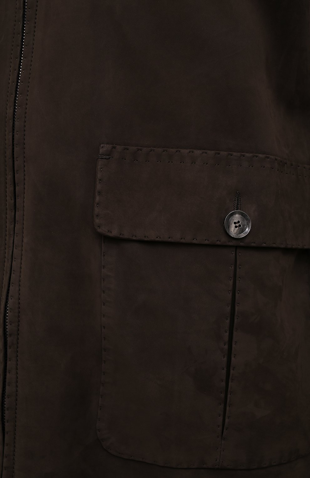Мужская замшевая куртка BRIONI темно-коричневого цвета, арт. PLAV0L/P1701 | Фото 5 (Кросс-КТ: Куртка; Материал внешний: Замша, Натуральная кожа; Big sizes: Big Sizes; Рукава: Длинные; Региональные ограничения белый список (Axapta Mercury): RU; Мужское Кросс-КТ: Кожа и замша; Длина (верхняя одежда): Короткие; Материал подклада: Купро; Стили: Кэжуэл)