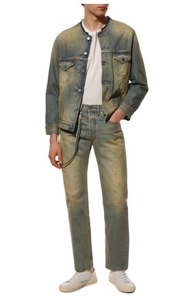Мужские джинсы MAISON MARGIELA голубого цвета по цене 75400 руб., арт. S30LA0181/S30561 | Фото 2 Мужские джинсы MAISON MARGIELA голубого цвета, арт. S30LA0181/S30561 | Фото 2 (Длина (брюки, джинсы): Стандартные; Материал внешний: Хлопок, Деним; Региональные ограничения белый список (Axapta Mercury): RU; Кросс-КТ: Деним; Силуэт М (брюки): Прямые; Детали: Потертости; Стили: Гранж)