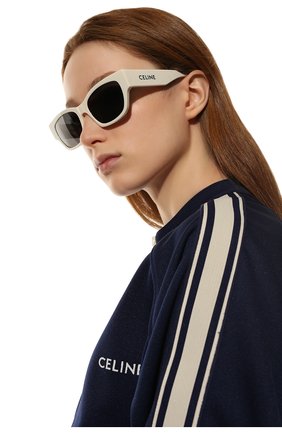 Женские солнцезащитные очки CELINE EYEWEAR белого цвета, арт. CL40197U 25A | Фото 2 (Тип очков: С/з; Очки форма: Cat-eye; Оптика Гендер: оптика-женское)