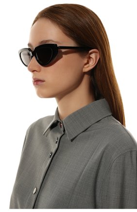 Женские солнцезащитные очки BALENCIAGA черного цвета, арт. BB0159S 001 | Фото 2 (Тип очков: С/з; Оптика Гендер: оптика-женское; Очки форма: Cat-eye)
