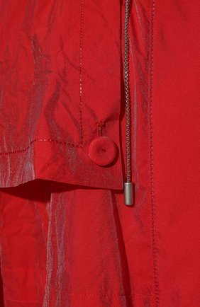 Женский плащ GIORGIO ARMANI красного цвета, арт. 2SH0L08H/T0354 | Фото 5 (Рукава: Длинные; Длина (верхняя одежда): До колена; Материал внешний: Синтетический материал; Стили: Спорт-шик; Кросс-КТ: дождевики)