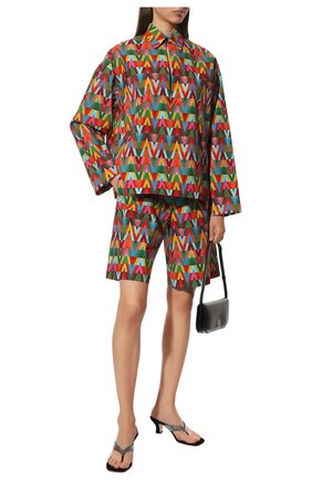 Женская хлопковая блузка VALENTINO разноцветного цвета, арт. XB3AB2156UC | Фото 2 (Рукава: Длинные; Материал внешний: Хлопок; Длина (для топов): Стандартные; Женское Кросс-КТ: Блуза-одежда; Принт: С принтом; Стили: Романтичный)