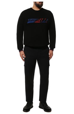 Мужской кашемировый джемпер ZILLI SPORT черного цвета по цене 134000 руб., арт. MBW-RN550-CAZS1/ML01/66-68 | Фото 2 Мужской кашемировый джемпер ZILLI SPORT черного цвета, арт. MBW-RN550-CAZS1/ML01/66-68 | Фото 2 (Рукава: Длинные; Материал внешний: Шерсть, Кашемир; Длина (для топов): Стандартные; Мужское Кросс-КТ: Джемперы; Вырез: Круглый; Принт: С принтом; Стили: Кэжуэл; Big sizes: Big Sizes)