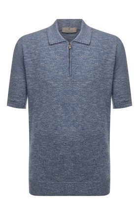Мужское поло из хлопка и льна CANALI синего цвета по цене 53950 руб., арт. C0454B/MK01450/60-68 | Фото 1 Мужское поло из хлопка и льна CANALI синего цвета, арт. C0454B/MK01450/60-68 | Фото 1 (Материал внешний: Хлопок; Рукава: Короткие; Длина (для топов): Стандартные; Кросс-КТ: Трикотаж; Застежка: Молния; Стили: Классический; Big sizes: Big Sizes)