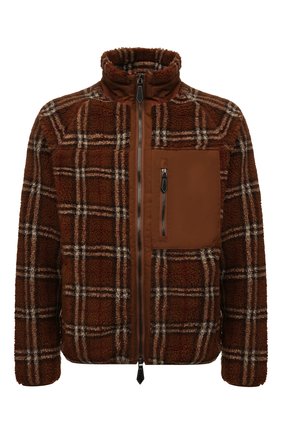Мужская куртка BURBERRY коричневого цвета, арт. 8047868 | Фото 1 (Материал внешний: Синтетический материал; Рукава: Длинные; Материал подклада: Синтетический материал; Длина (верхняя одежда): Короткие; Кросс-КТ: Куртка; Мужское Кросс-КТ: утепленные куртки; Стили: Кэжуэл)