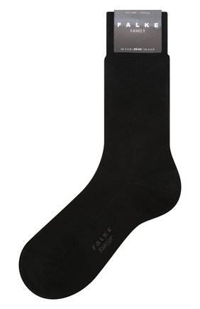 Мужские хлопковые носки FALKE черного цвета, арт. 14657. | Фото 1 (Материал внешний: Хлопок; Кросс-КТ: бельё)