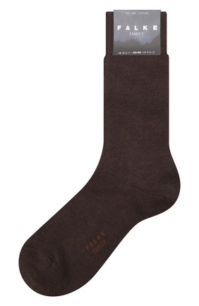 Мужские хлопковые носки FALKE темно-коричневого цвета, арт. 14657. | Фото 1 (Материал внешний: Хлопок; Кросс-КТ: бельё)