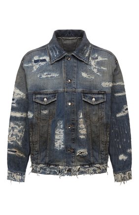 Мужская джинсовая куртка DOLCE & GABBANA синего цвета по цене 153500 руб., арт. G9W03D/G8EU8 | Фото 1 Мужская джинсовая куртка DOLCE & GABBANA синего цвета, арт. G9W03D/G8EU8 | Фото 1 (Материал внешний: Хлопок, Деним; Рукава: Длинные; Длина (верхняя одежда): Короткие; Кросс-КТ: Деним, Куртка; Стили: Гранж)