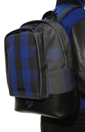 Мужской текстильный рюкзак BURBERRY синего цвета, арт. 8049108 | Фото 2 (Материал: Текстиль; Размер: large; Стили: Кэжуэл)