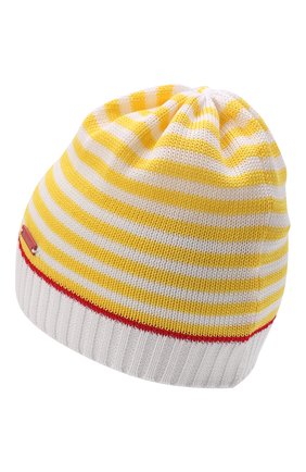 Детского хлопковая шапка IL TRENINO желтого цвета, арт. 22 7810/18 | Фото 2 (Материал: Текстиль, Хлопок)