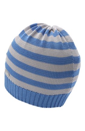 Детского хлопковая шапка IL TRENINO голубого цвета, арт. 22 7809/18 | Фото 2 (Материал: Хлопок, Текстиль)