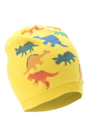 Детского хлопковая шапка IL TRENINO желтого цвета, арт. 22 7805 | Фото 1 (Материал: Текстиль, Хлопок)