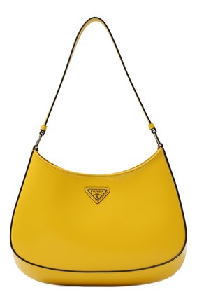 Женская сумка cleo PRADA желтого цвета, арт. 1BC499-ZO6-F0PG8-OOO | Фото 1 (Размер: medium; Материал: Натуральная кожа; Сумки-технические: Сумки top-handle)