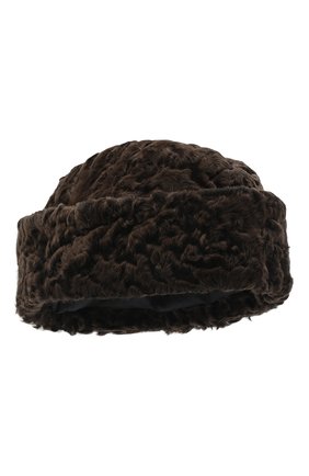 Женская шапка из меха каракульчи COCOSHNICK HEADDRESS коричневого цвета, арт. karakulpiebrown | Фото 1 (Материал: Натуральный мех)