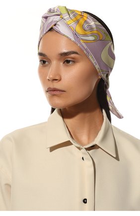 Женская повязка на голову EMILIO PUCCI сиреневого цвета, арт. 2EAI04/2E470 | Фото 2 (Материал: Текстиль, Синтетический материал)