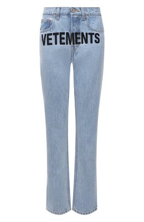 Женские джинсы VETEMENTS голубого цвета по цене 157000 руб., арт. WE52PA500N 2802/LIGHT BLUE | Фото 1 Женские джинсы VETEMENTS голубого цвета, арт. WE52PA500N 2802/LIGHT BLUE | Фото 1 (Материал внешний: Хлопок, Деним; Длина (брюки, джинсы): Стандартные; Стили: Гранж; Кросс-КТ: Деним; Силуэт Ж (брюки и джинсы): Слим)