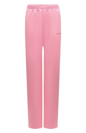 Женские хлопковые брюки BALENCIAGA розового цвета, арт. 674594/TKVB5 | Фото 1 (Материал внешний: Хлопок; Длина (брюки, джинсы): Стандартные; Стили: Спорт-шик; Женское Кросс-КТ: Брюки-одежда, Брюки-спорт; Силуэт Ж (брюки и джинсы): Широкие)