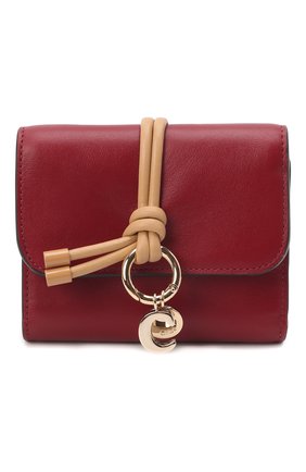 Женские кожаный кошелек CHLOÉ красного цвета, арт. CHC22SP945G39 | Фото 1 (Материал: Натуральная кожа)