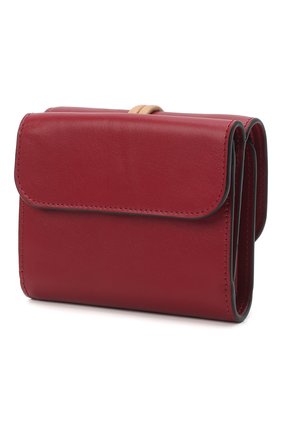 Женские кожаный кошелек CHLOÉ красного цвета, арт. CHC22SP945G39 | Фото 2 (Материал: Натуральная кожа)