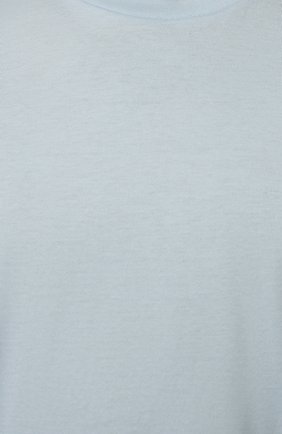 Мужская хлопковая футболка BRIONI светло-голубого цвета, арт. UJLA0L/P1613 | Фото 5 (Принт: Без принта; Рукава: Короткие; Длина (для топов): Стандартные; Материал внешний: Хлопок; Стили: Кэжуэл)