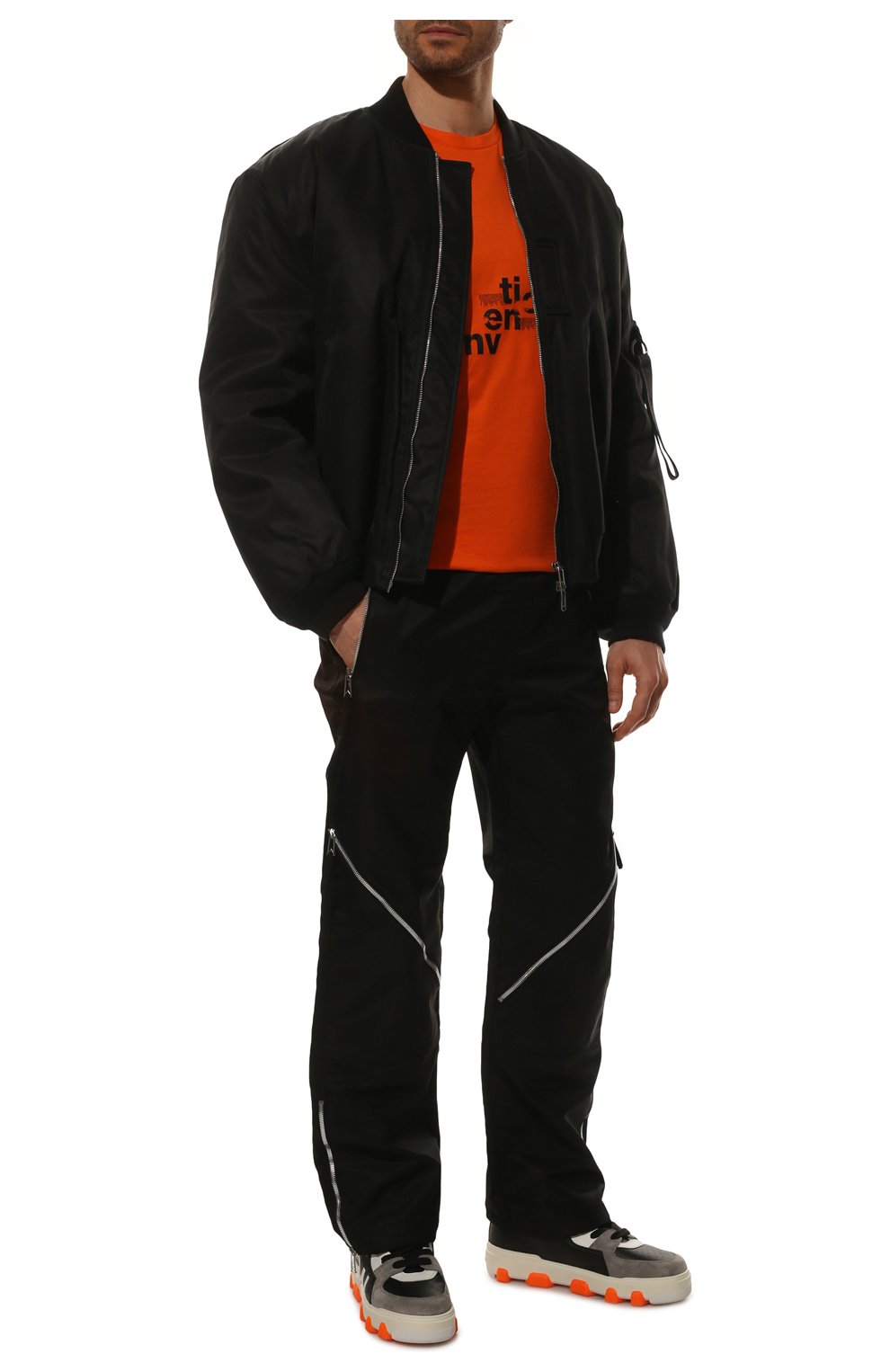 Мужская хлопковая футболка KNT оранжевого цвета, арт. UMM0236 | Фото 2 (Рукава: Короткие; Длина (для топов): Стандартные; Принт: С принтом; Материал внешний: Хлопок; Стили: Кэжуэл)